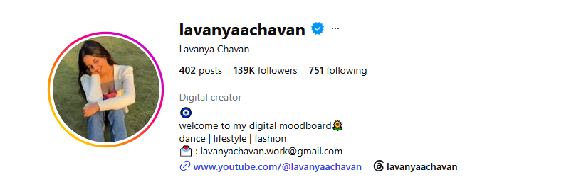 Lavanya Chavan Bio Break-Down