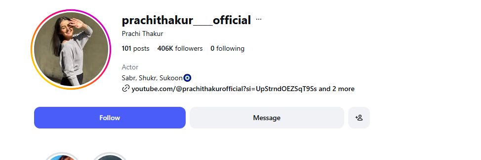 Prachi Thakur Bio Brak-Down